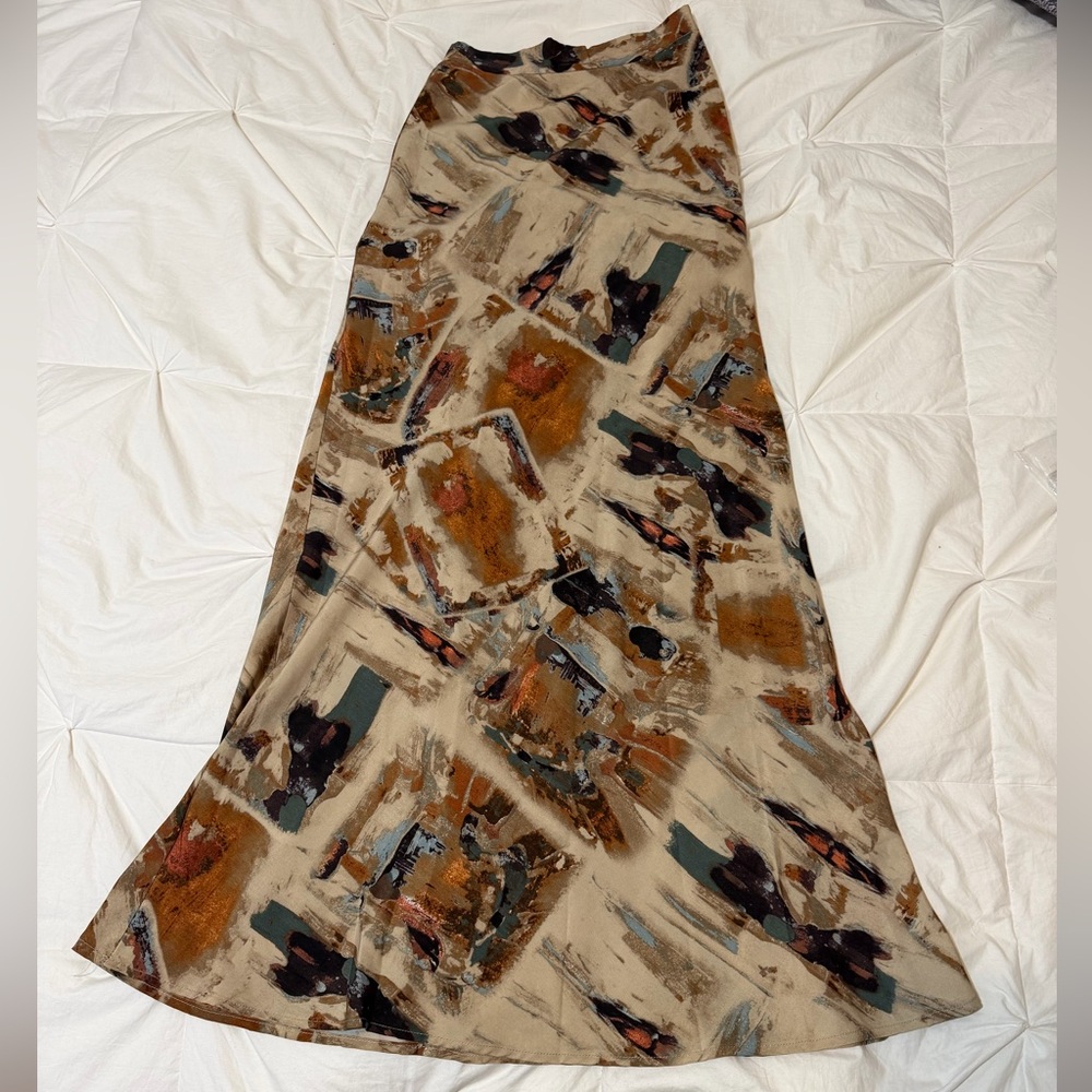 Commense Artistic Print Maxi Skirt